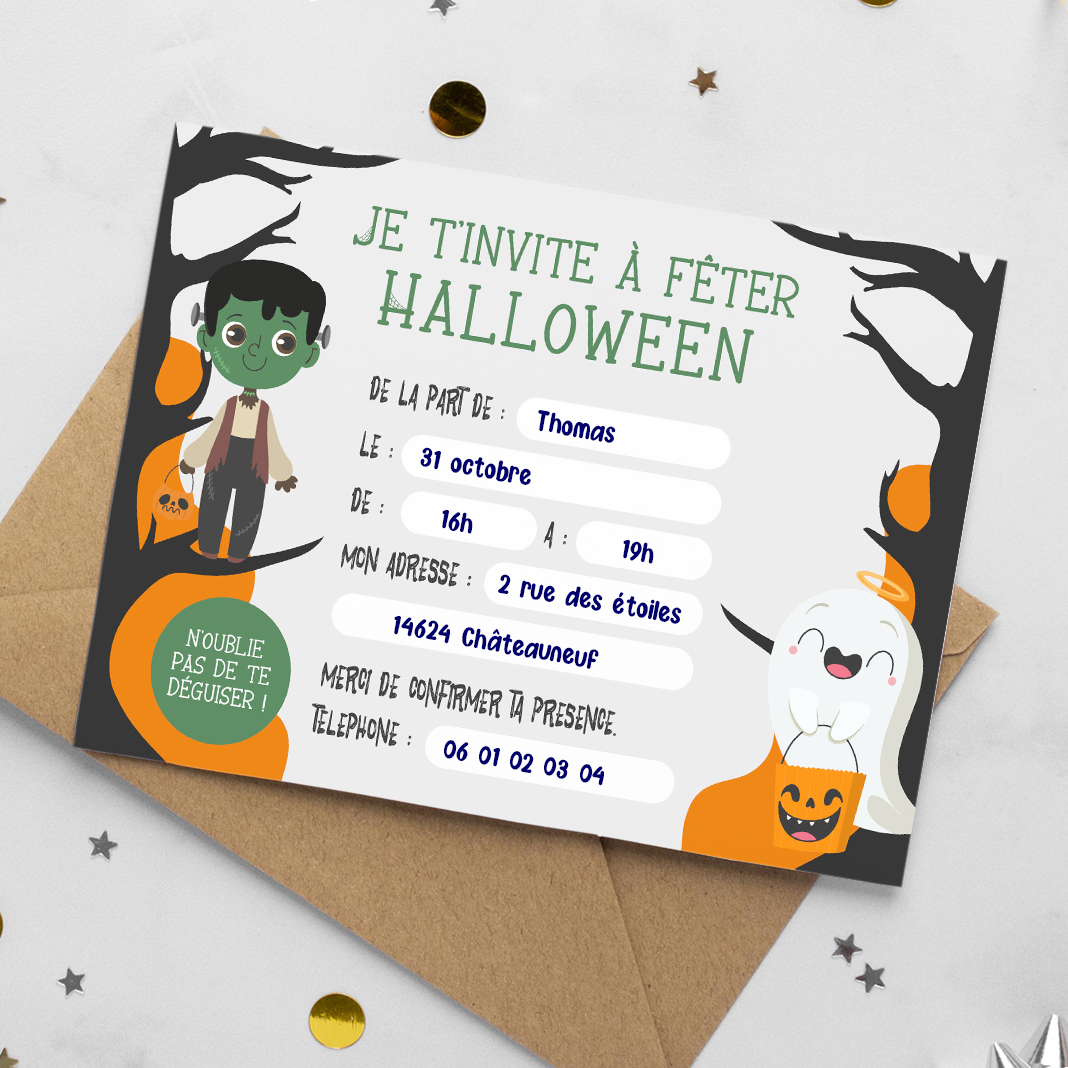 Carte halloween invitation enfant – FPM magnet